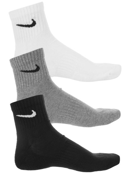 Nike Dri-Fit Cushion Quarter Sock 3-Pack Grey/Bk/Wh