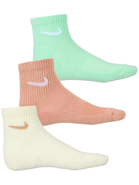 Nike Everyday Cushion Quarter Sock 3-Pack Mint