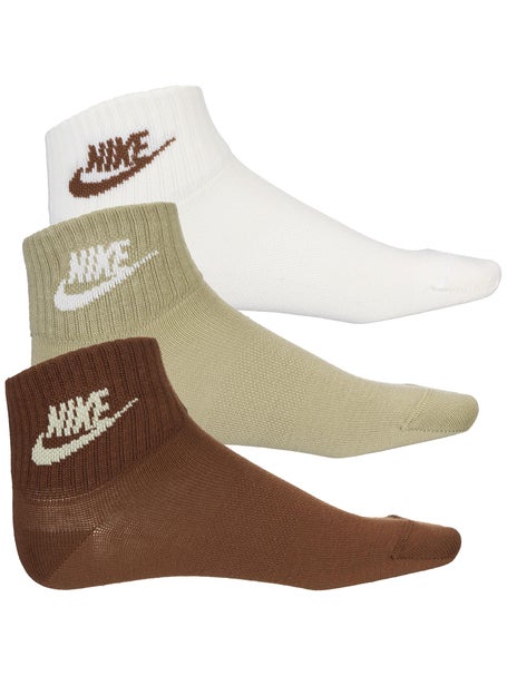 Nike Everyday Essential Quarter Sock 3-Pack Beige/Brown