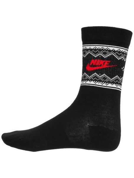 Nike Essential Holiday Fair Isle Crew Sock Black