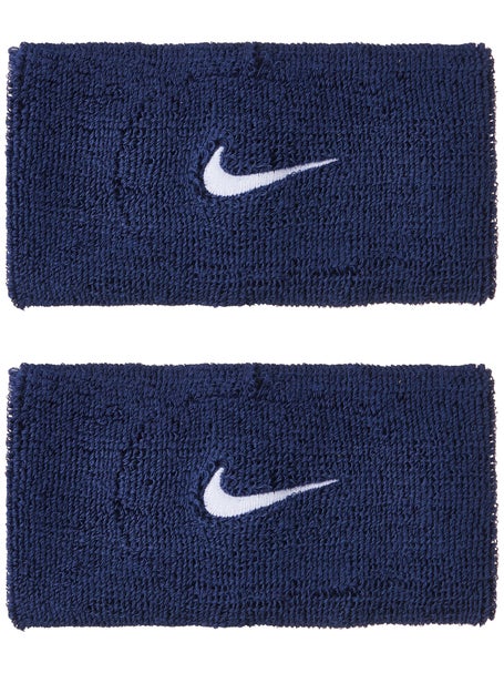 Nike Swoosh Doublewide Wristbands 2Pk Navy/White