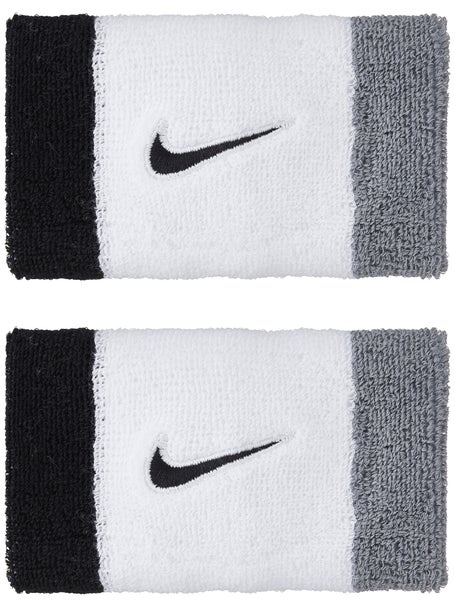Nike Swoosh Doublewide Wristbands 2Pk White/Grey