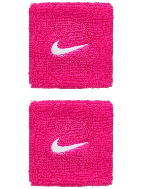 Nike Swoosh Singlewide Wristbands 2 Pk Vivid Pink/White