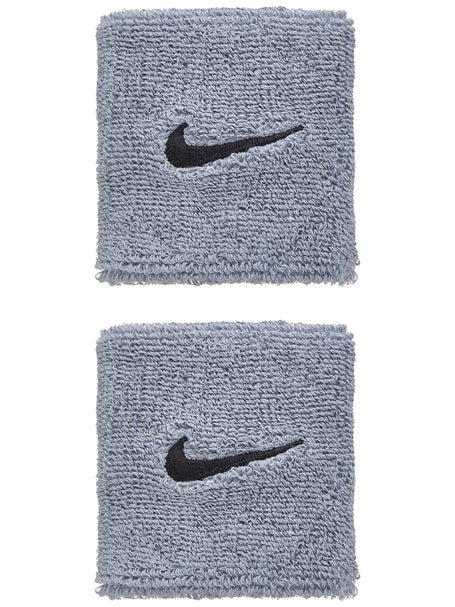 Nike Swoosh Singlewide Wristbands 2 Pk Grey/Black