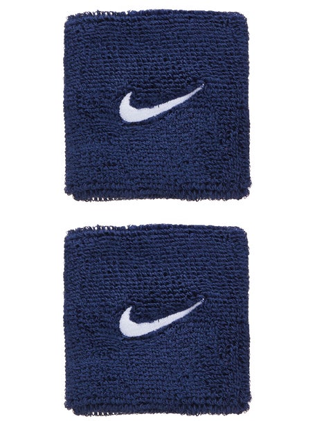 Nike Swoosh Singlewide Wristbands 2 Pk Navy/White