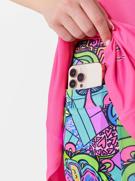 Pickleball Bella Womens A-Line Skirt - Pink Groovy