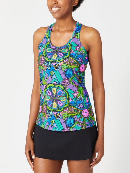 Pickleball Bella Womens Racerback Tank - Groovy