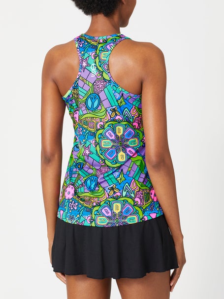 Pickleball Bella Womens Racerback Tank - Groovy