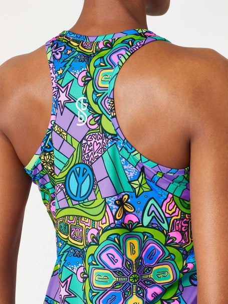 Pickleball Bella Womens Racerback Tank - Groovy