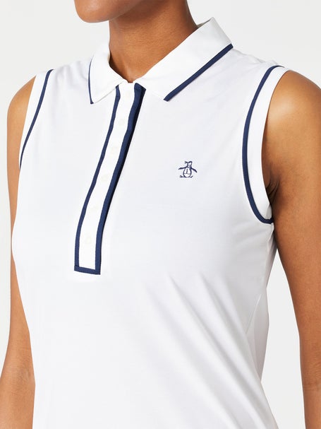 Penguin Womens Core Sleeveless Polo - White