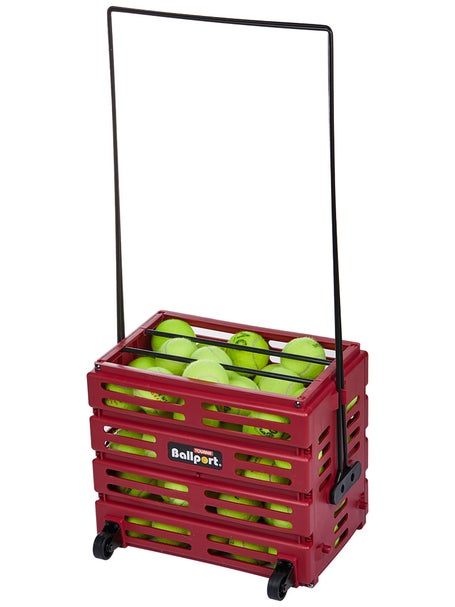 Tourna Ballport 80 Deluxe Ball Hopper Red w/ Wheels