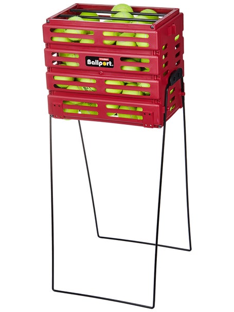 Tourna Ballport 80 Deluxe Ball Hopper Red w/ Wheels