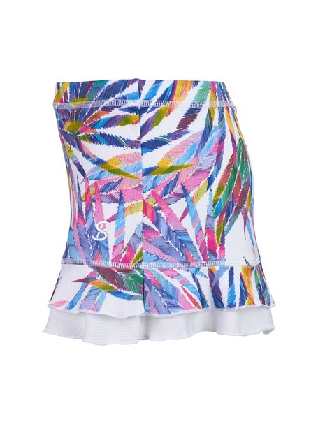 Sofibella Girls UV Double Ruffle Skirt-Amazonia Leaves
