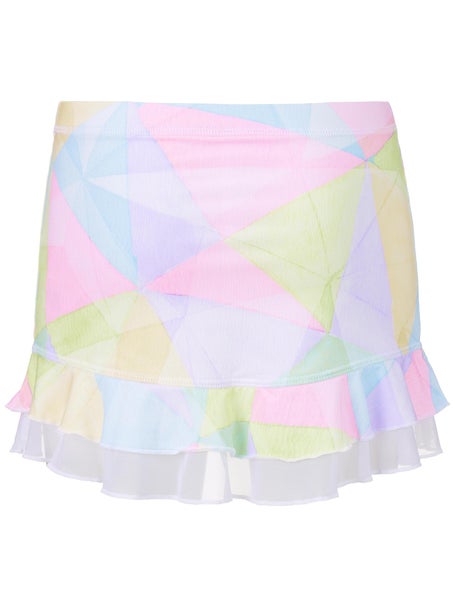 Sofibella Girls UV Double Ruffle Skirt-Rainbow Prisma