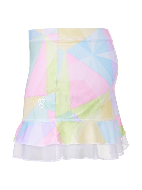 Sofibella Girls UV Double Ruffle Skirt-Rainbow Prisma