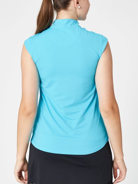 SanSoleil Womens SolTek Mock Tank - Caribbean