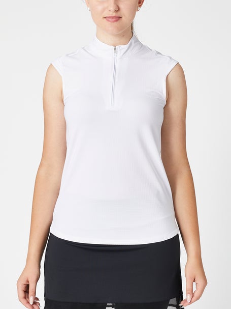 SanSoleil Womens SolTek Mock Tank - White