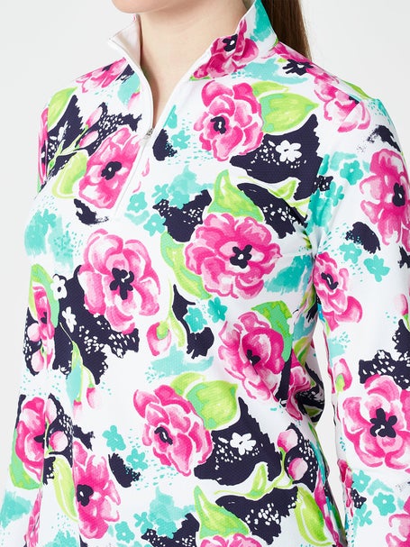 SanSoleil Womens SolTek LUX 1/4 Zip - Camelia Pink