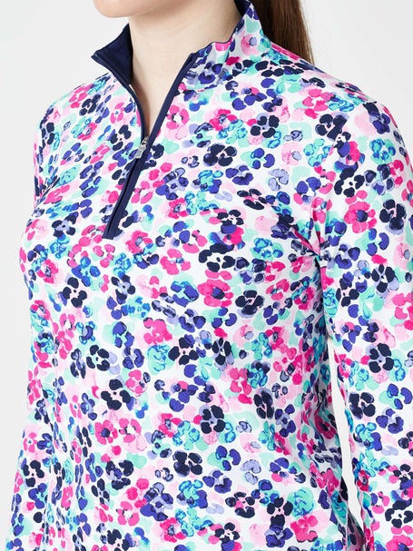 SanSoleil Womens SolTek LUX 1/4 Zip - Jungle