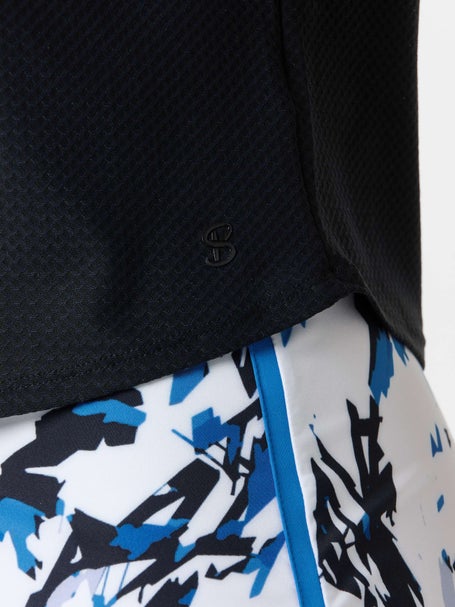 Sofibella Womens Electric Blue Black Magic Mesh Top