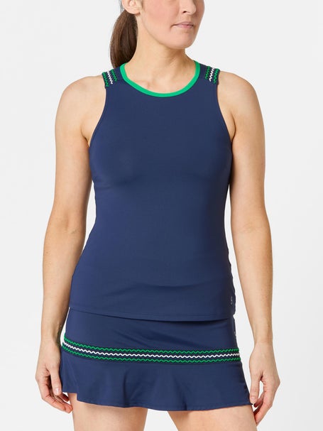Sofibella Womens Green Spirit Wave Trim Tank