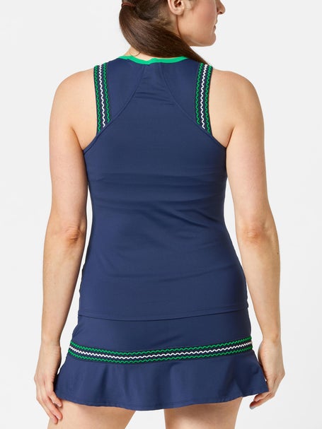 Sofibella Womens Green Spirit Wave Trim Tank