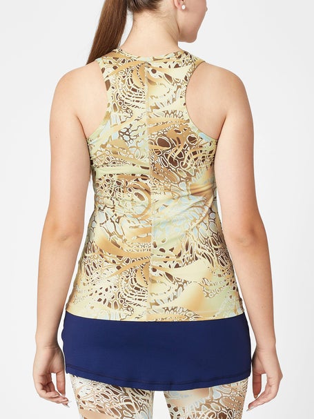 Sofibella Womens UV Feather Tank - Gold Animal
