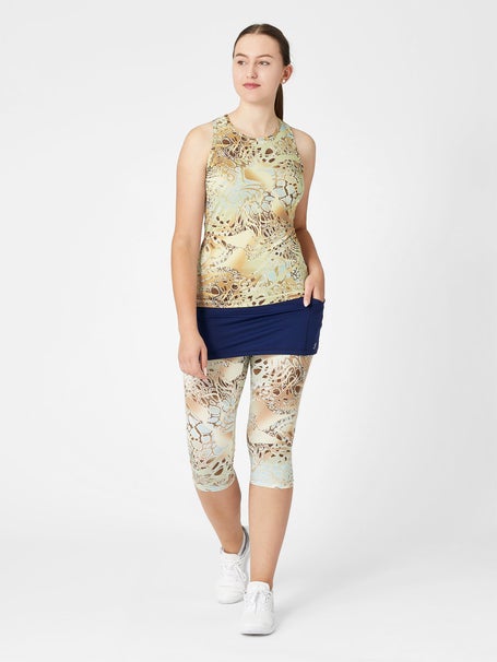 Sofibella Womens UV Feather Tank - Gold Animal