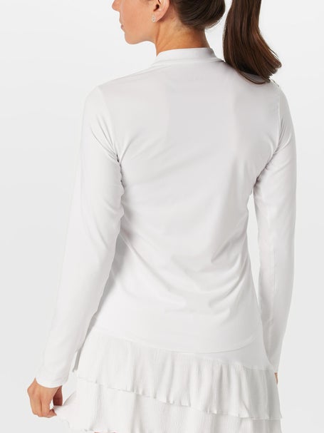 Sofibella Womens UV Half Zip Long Sleeve - White