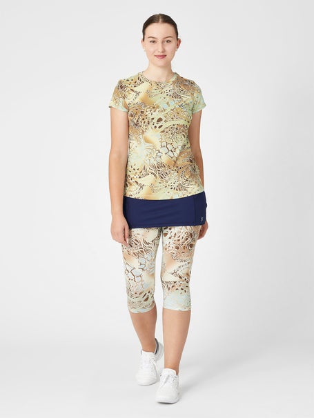 Sofibella Womens UV Feather Top - Gold Animal