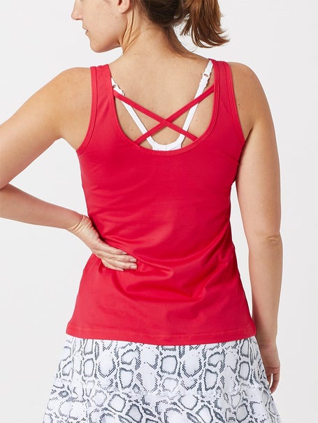 Sofibella Womens UV X-Back Tank Berry Red