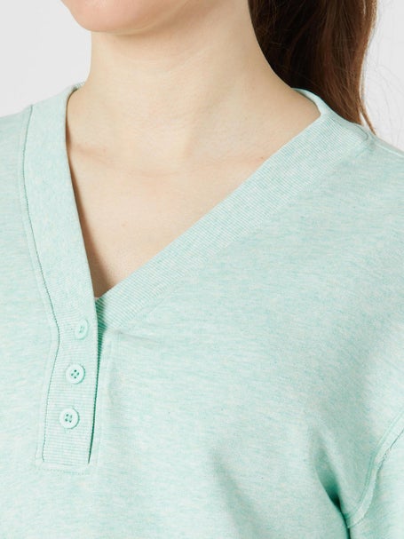 tasc Womens Spring Henley French Terry Sweatshirt