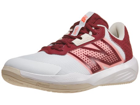 New Balance WC 696v6 B White/Burgundy Womens Shoes