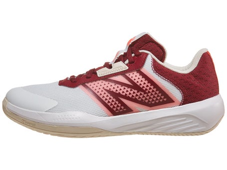 New Balance WC 696v6 B White/Burgundy Womens Shoes
