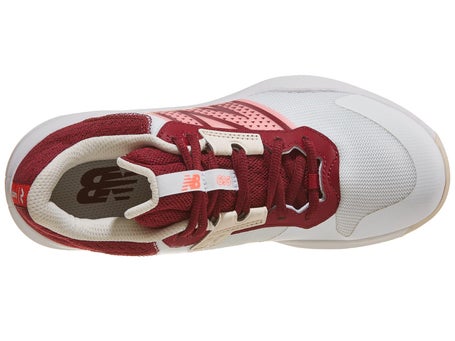 New Balance WC 696v6 B White/Burgundy Womens Shoes