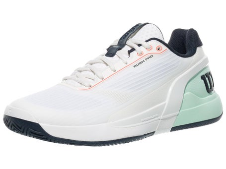 Wilson Rush Pro 5 White/Bay/Coral Mens Shoes