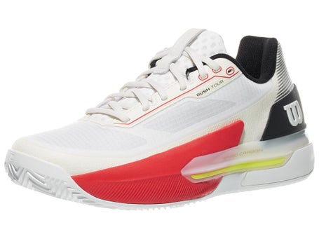 Wilson Rush Tour 5 Clay White/Black/Red Mens Shoes