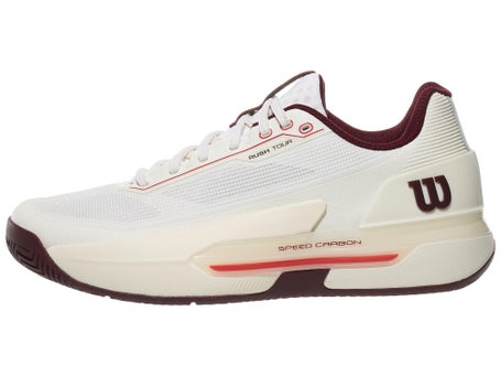 Wilson Rush Tour 5 White/Port/Vanilla Mens Shoes