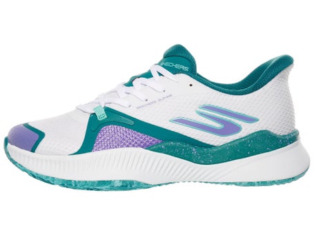 Skechers State Champ White/Turquoise Womens Shoes
